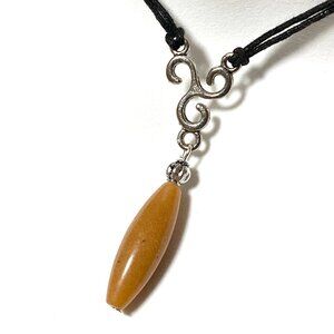 2/$20, Genuine Burnt Orange Aventurine Lariat Black Cord Necklace